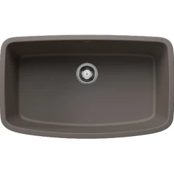 Blanco Valea 32" Undermount Silgranit Kitchen Sink, Volcano Gray, No Faucet Hole, 443128
