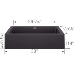 Blanco Vintera 30" Granite Composite Workstation Farmhouse Sink, Silgranit, Anthracite, 526538
