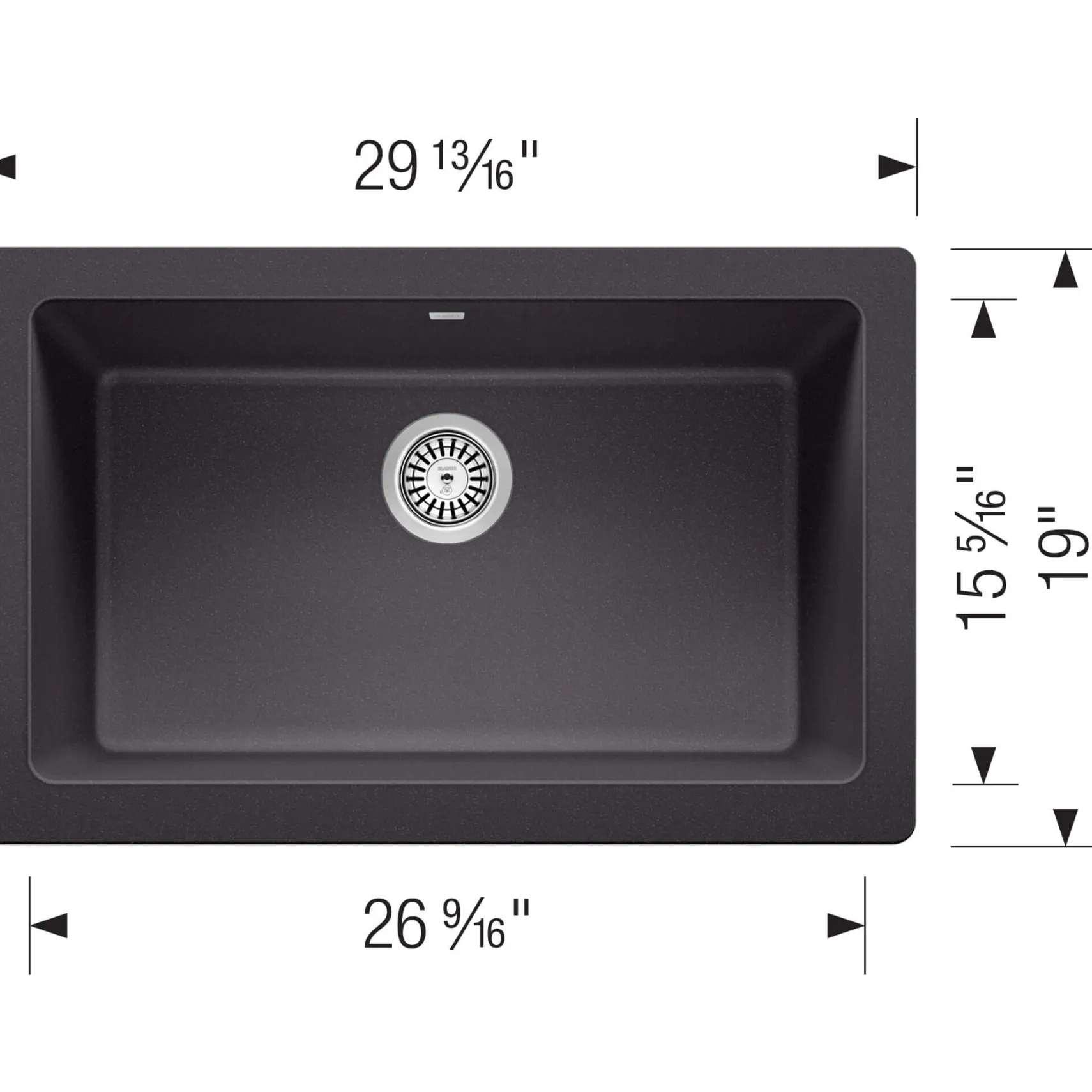 Blanco Vintera 30" Granite Composite Workstation Farmhouse Sink, Silgranit, Anthracite, 526538