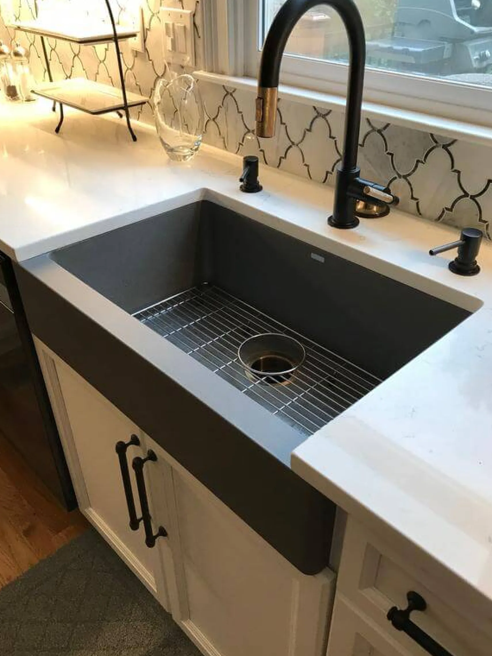Blanco Vintera 30" Granite Composite Workstation Farmhouse Sink, Silgranit, Anthracite, 526538