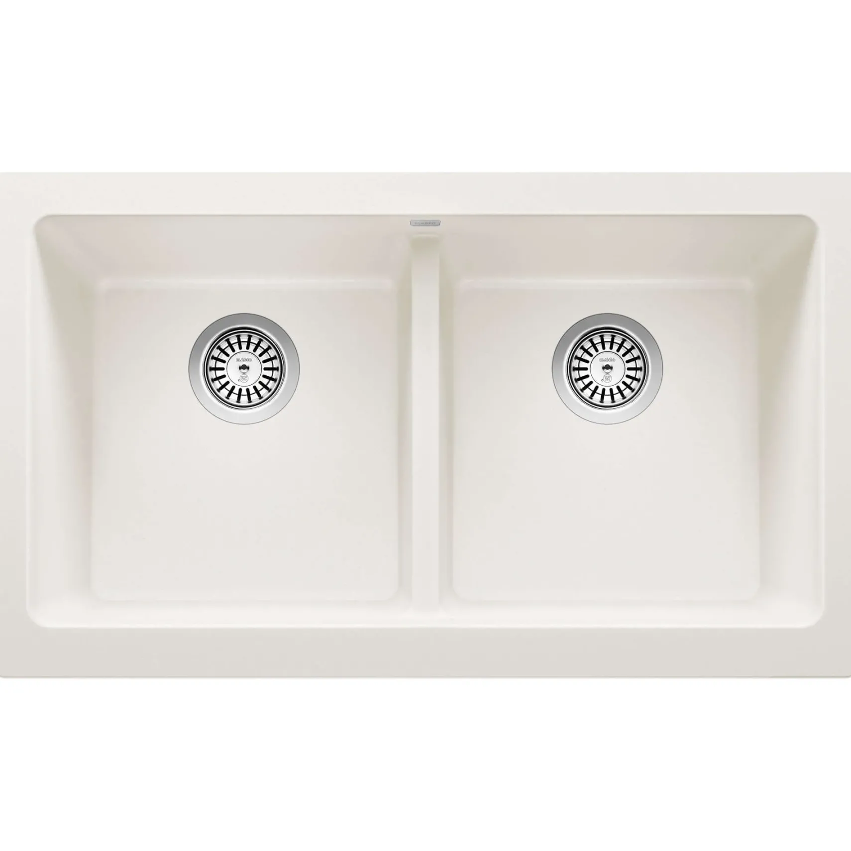 Blanco Vintera 33" Granite Composite Workstation Farmhouse Sink, Silgranit, 50/50 Double Bowl, White, 526550