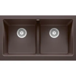 Blanco Vintera 33" Granite Composite Workstation Farmhouse Sink, Silgranit, 50/50 Double Bowl, Cafe, 526552