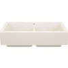 Blanco Vintera 33" Silgranit Farmhouse Sink, 50/50 Double Bowl, Soft White, No Faucet Hole, 527409