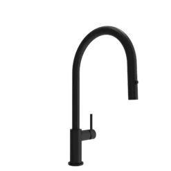 BOCCHI Baveno Duo 1.75 GPM 90 Degree Forward Brass Kitchen Faucet, Matte Black, 2028 0001 MB