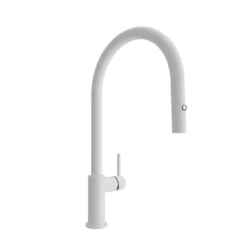 BOCCHI Baveno Duo 1.75 GPM 90 Degree Forward Brass Kitchen Faucet, Matte White, 2028 0001 MW