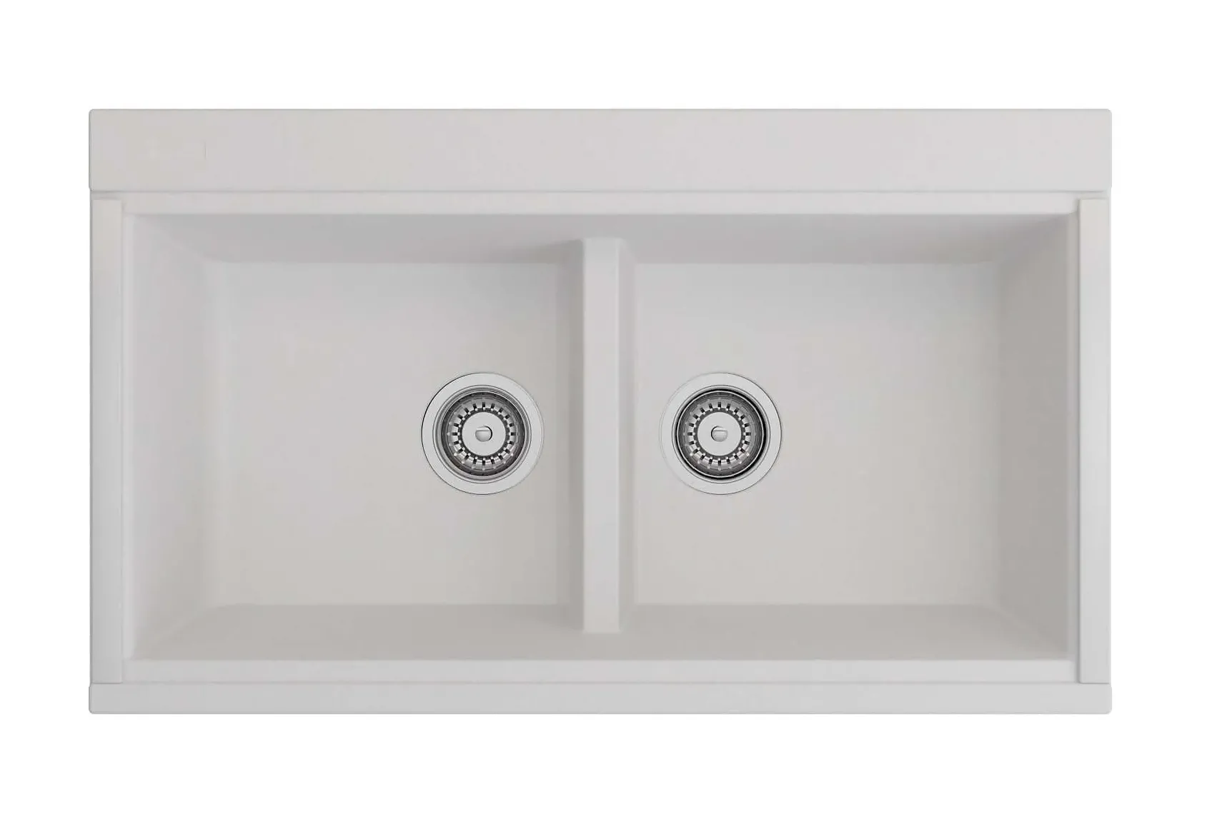 BOCCHI Baveno Lux 34" Undermount Granite Workstation Kitchen Sink Kit with Accessories, 50/50 Double Bowl, Milk White, 1618-507-0126