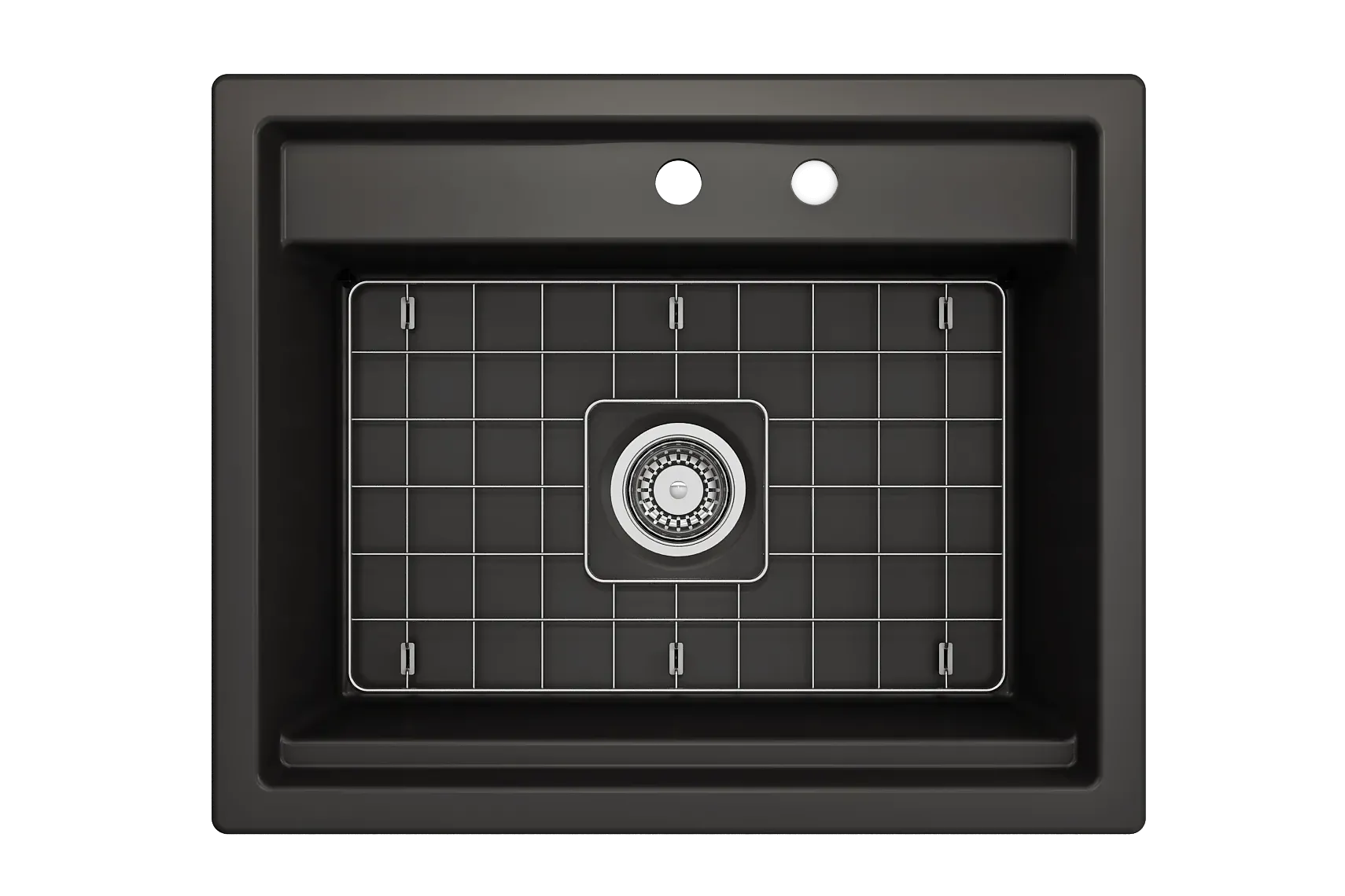 BOCCHI Baveno Uno 27" Dual Mount Fireclay Workstation Kitchen Sink Kit with Accessories, Matte Black, 1633-004-0132
