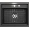 BOCCHI Baveno Uno 27" Dual Mount Fireclay Workstation Kitchen Sink Kit with Accessories, Matte Dark Gray, 1633-020-0132
