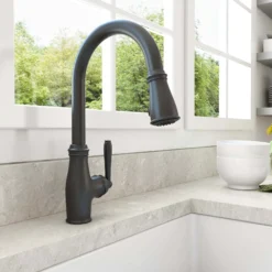 BOCCHI Belsena 1.75 GPM Brass Kitchen Faucet, Traditional, Matte Black, 2023 0001 MB
