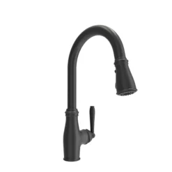 BOCCHI Belsena 1.75 GPM Brass Kitchen Faucet, Traditional, Matte Black, 2023 0001 MB