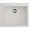 BOCCHI Campino Uno 24" Dual Mount Granite Kitchen Sink Kit with Accessories, Milk White, 1606-507-0126