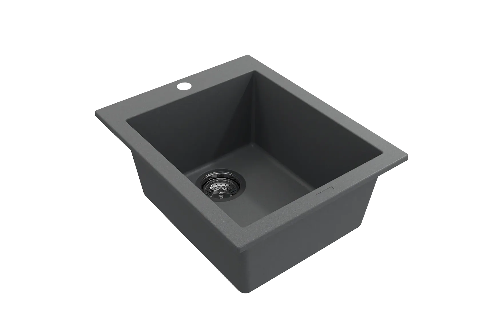BOCCHI Campino Uno 16" Rectangle Composite Granite Bar/Prep Sink, Concrete Gray, 1608-506-0126