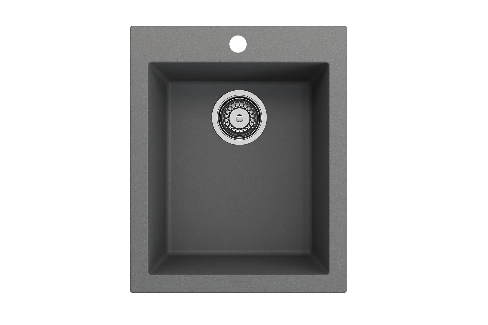 BOCCHI Campino Uno 16" Rectangle Composite Granite Bar/Prep Sink, Concrete Gray, 1608-506-0126