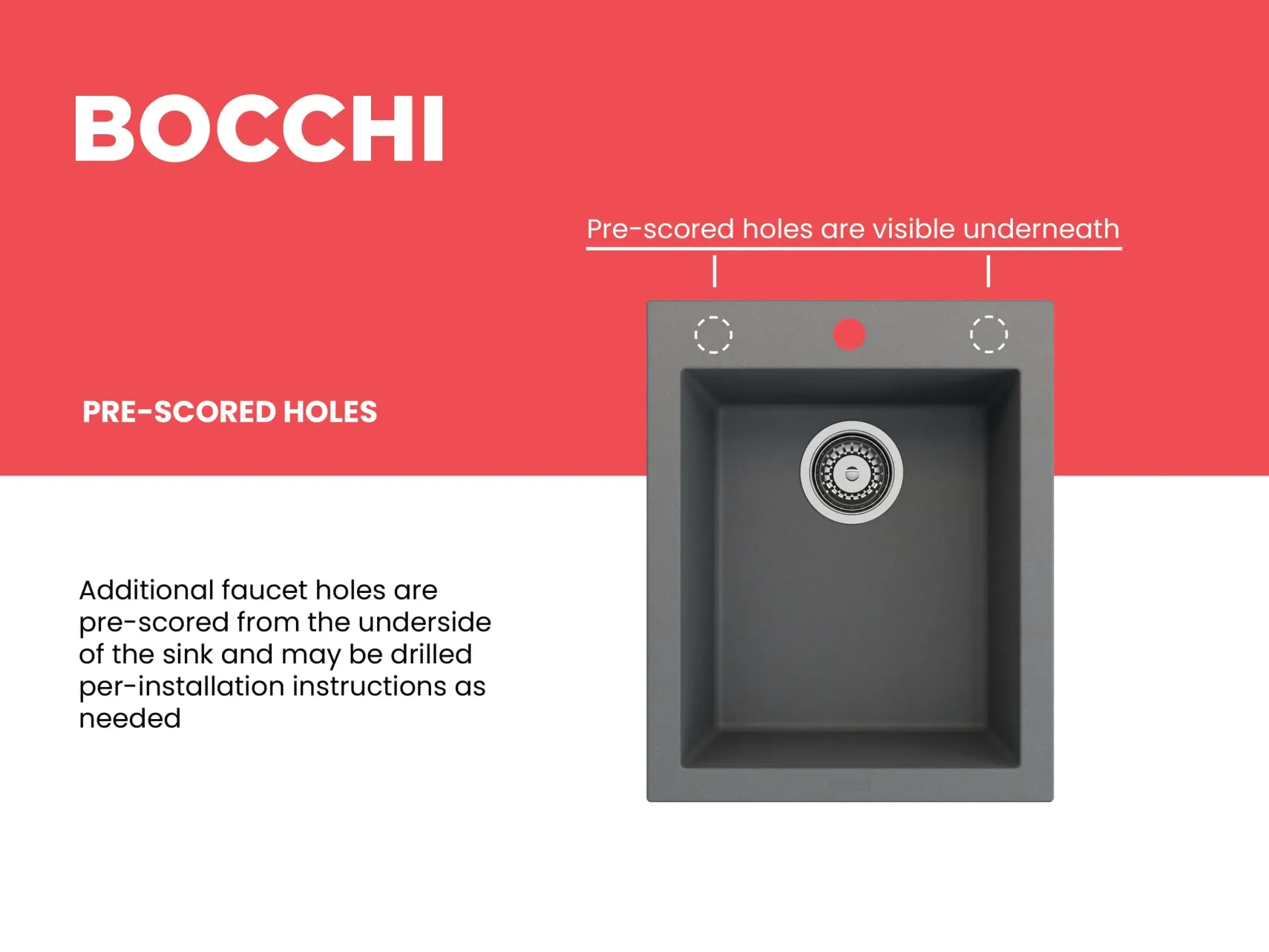 BOCCHI Campino Uno 16" Rectangle Composite Granite Bar/Prep Sink, Concrete Gray, 1608-506-0126