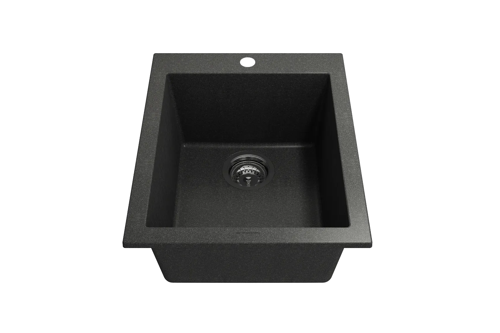 BOCCHI Campino Uno 16" Rectangle Composite Granite Bar/Prep Sink, Metallic Black, 1608-505-0126
