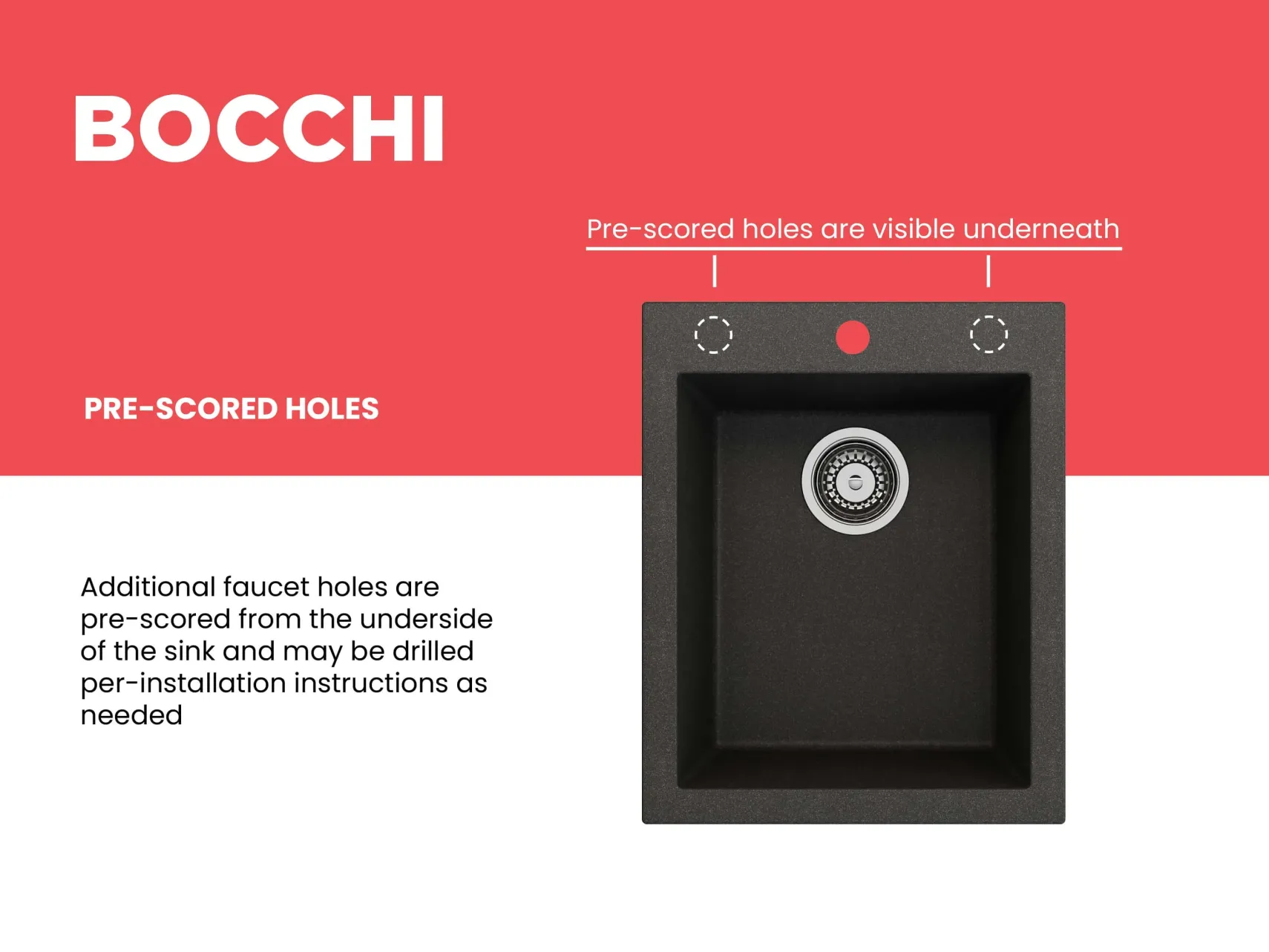 BOCCHI Campino Uno 16" Rectangle Composite Granite Bar/Prep Sink, Metallic Black, 1608-505-0126
