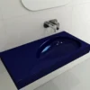 BOCCHI Etna 36" Palette Shaped Wallmount Fireclay Bathroom Sink, Sapphire Blue, 1115-010-0125