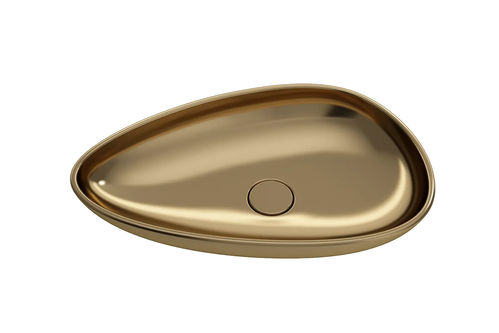 BOCCHI Etna 23" Palette Shaped Vessel Fireclay Bathroom Sink, Matte Gold, 1114-403-0125