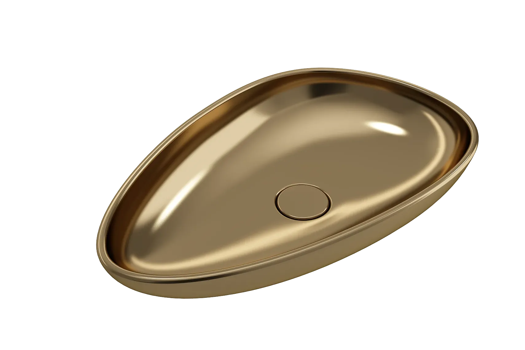BOCCHI Etna 23" Palette Shaped Vessel Fireclay Bathroom Sink, Matte Gold, 1114-403-0125