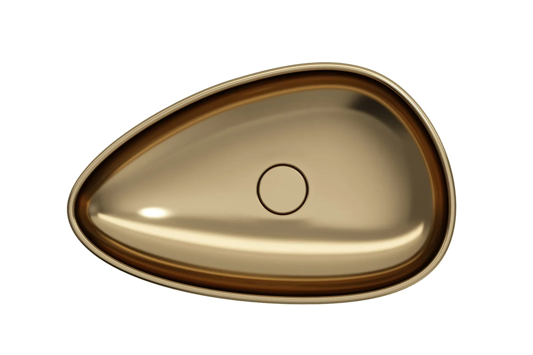 BOCCHI Etna 23" Palette Shaped Vessel Fireclay Bathroom Sink, Matte Gold, 1114-403-0125