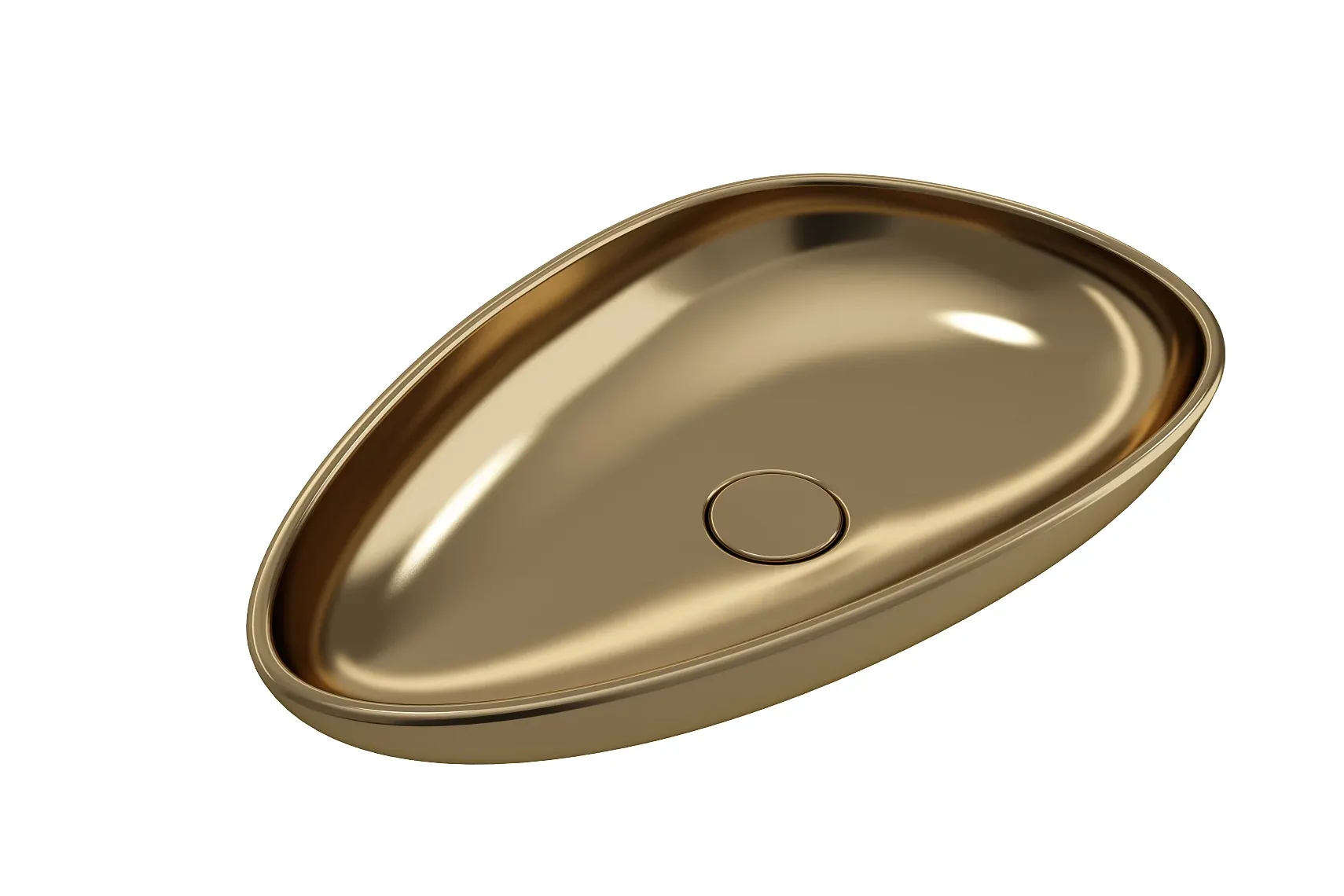 BOCCHI Etna 23" Palette Shaped Vessel Fireclay Bathroom Sink, Matte Gold, 1114-403-0125