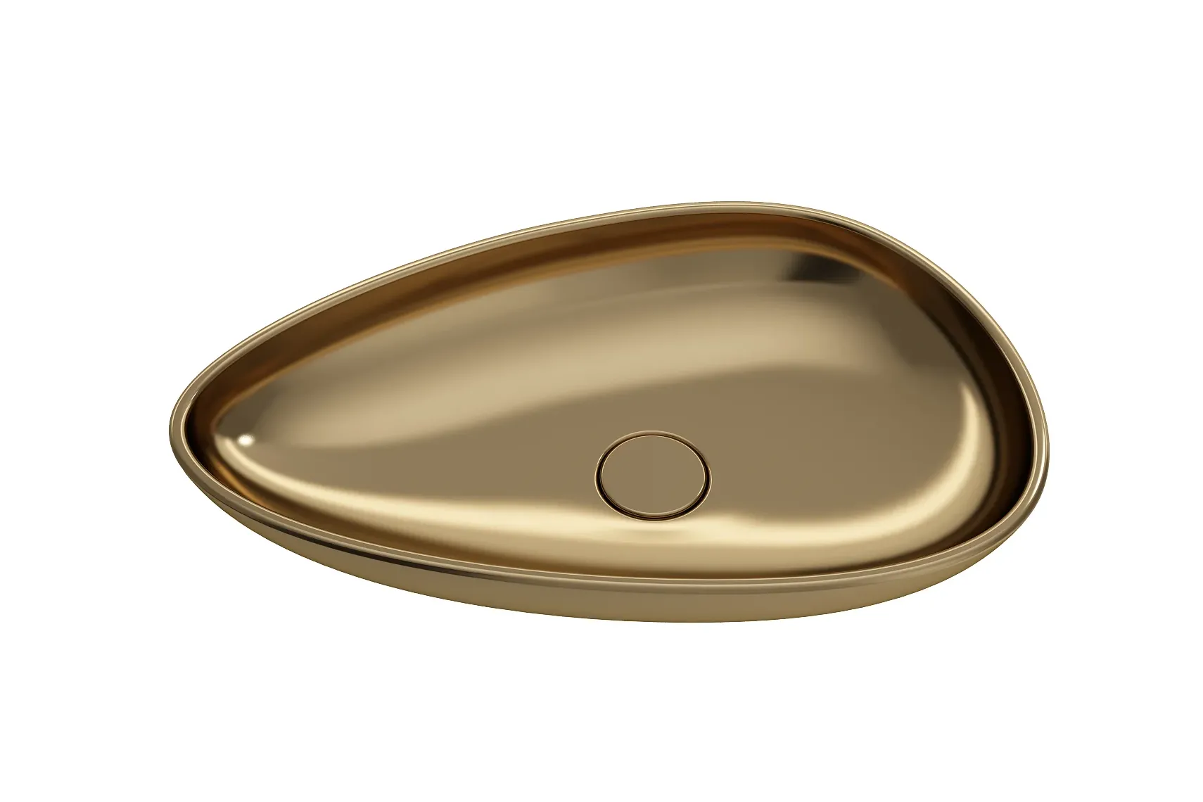 BOCCHI Etna 23" Palette Shaped Vessel Fireclay Bathroom Sink, Matte Gold, 1114-403-0125