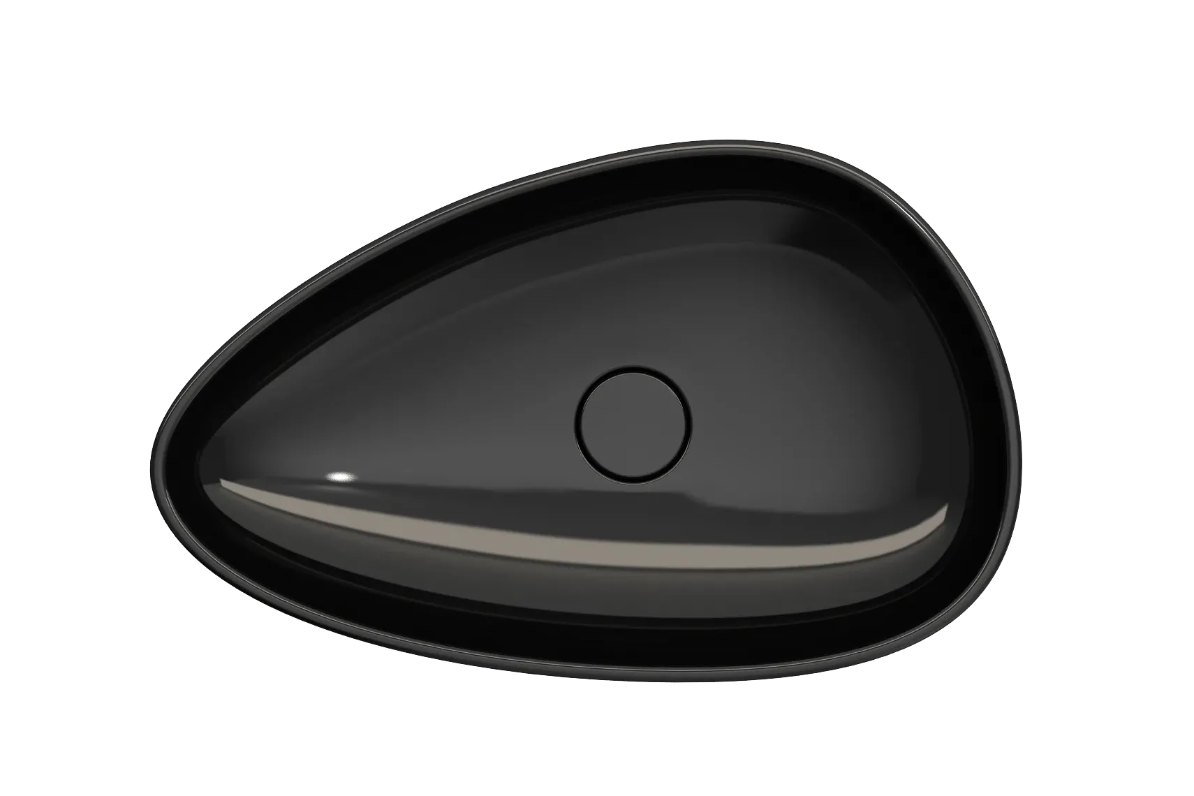 BOCCHI Etna 23" Palette Shaped Vessel Fireclay Bathroom Sink, Black, 1114-005-0125