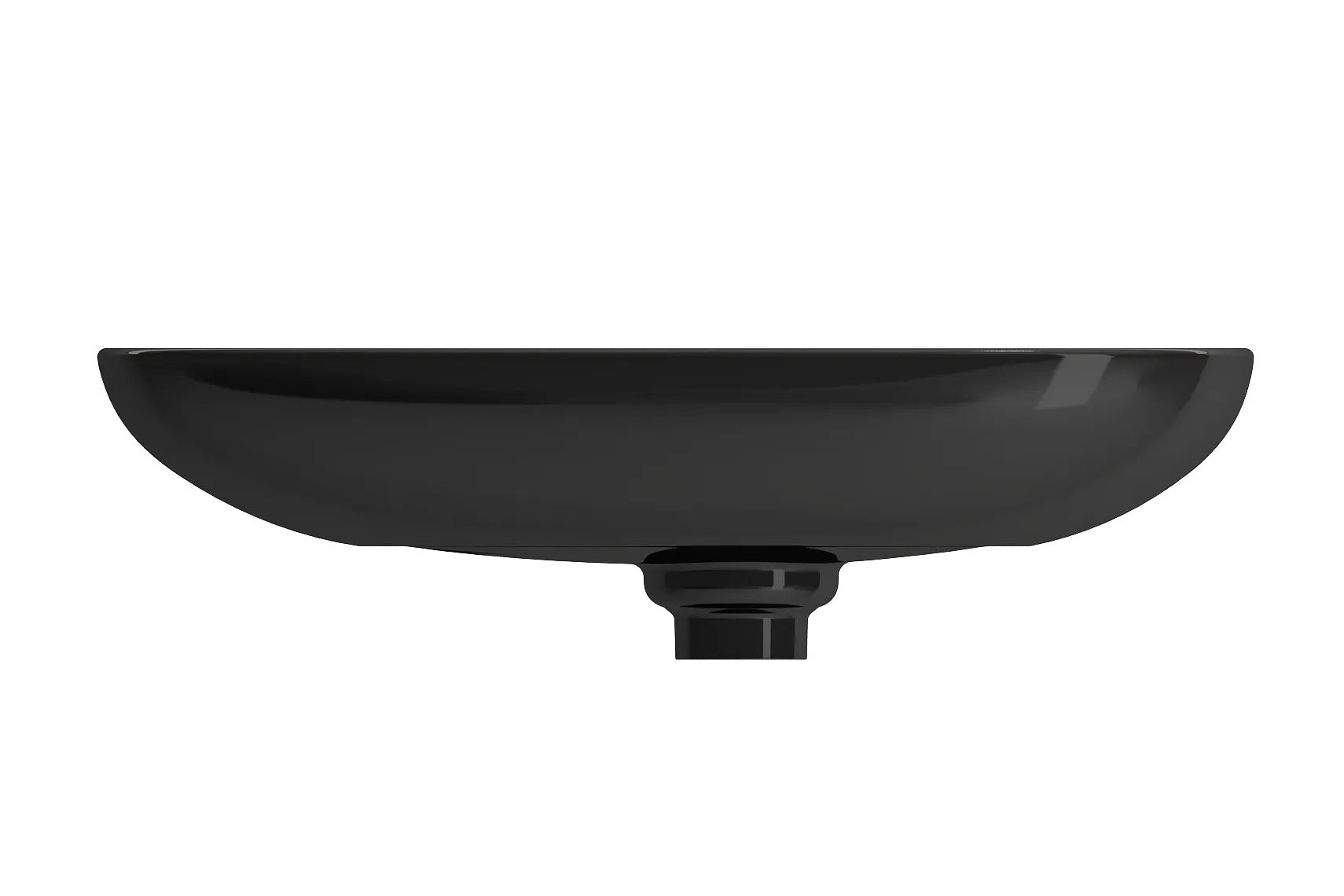 BOCCHI Etna 23" Palette Shaped Vessel Fireclay Bathroom Sink, Black, 1114-005-0125