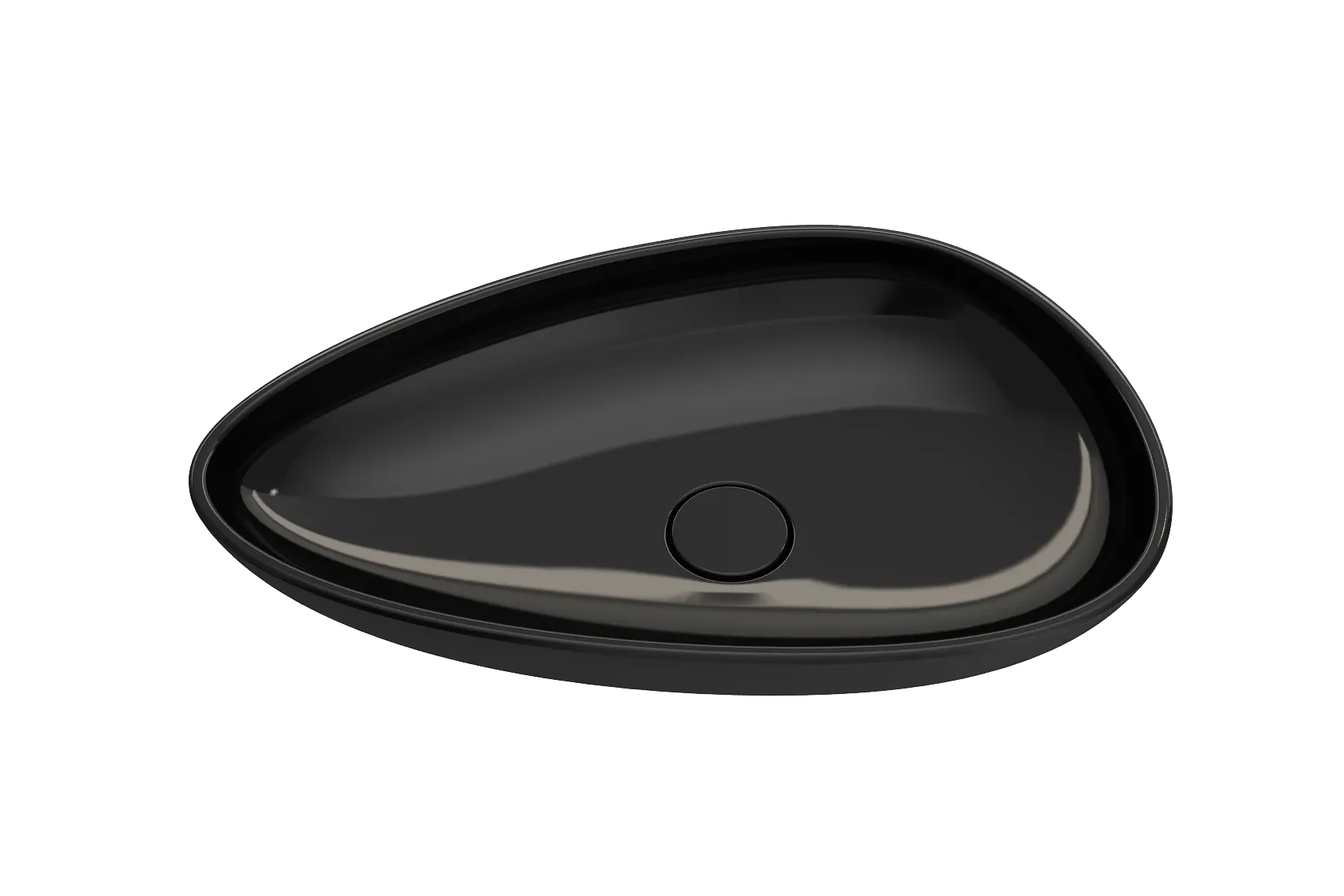 BOCCHI Etna 23" Palette Shaped Vessel Fireclay Bathroom Sink, Black, 1114-005-0125