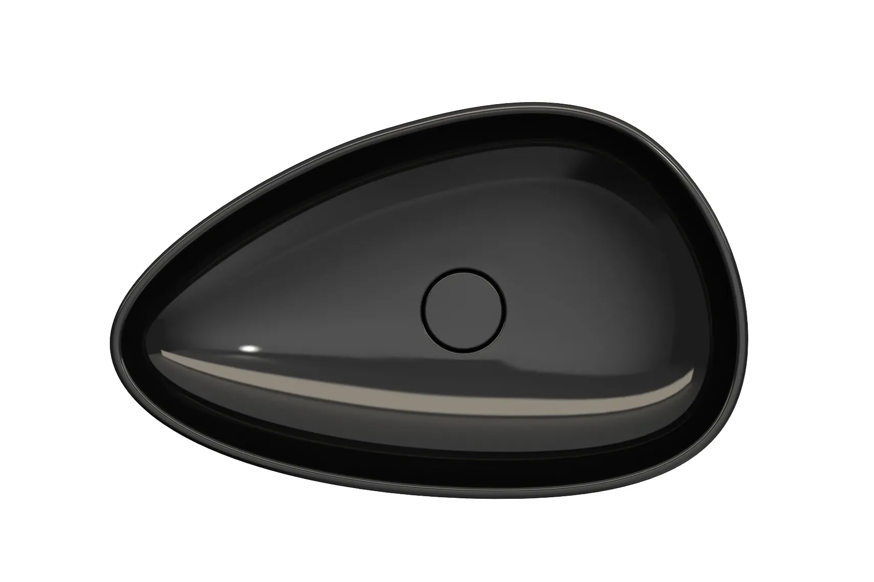 BOCCHI Etna 23" Palette Shaped Vessel Fireclay Bathroom Sink, Black, 1114-005-0125
