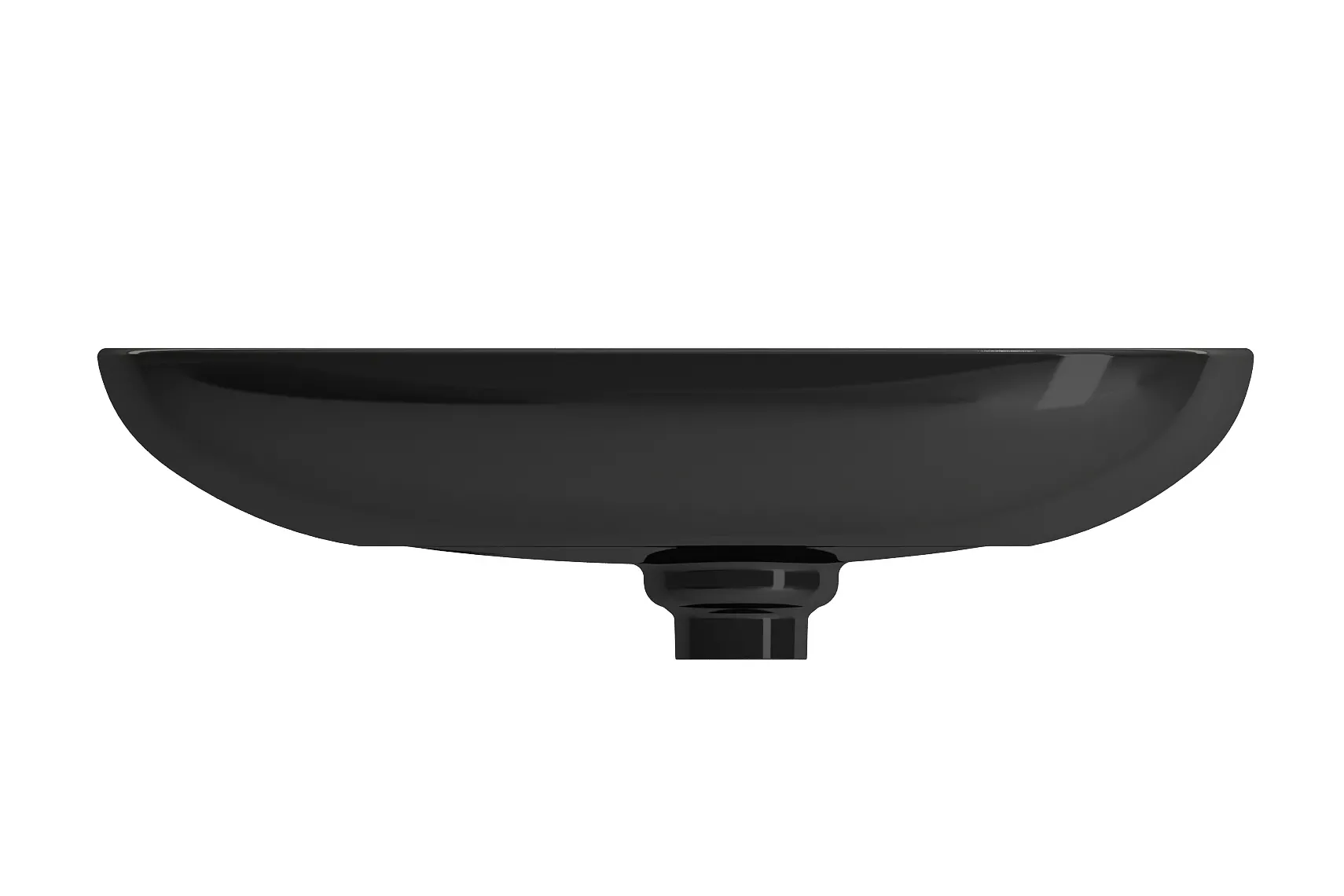 BOCCHI Etna 23" Palette Shaped Vessel Fireclay Bathroom Sink, Black, 1114-005-0125