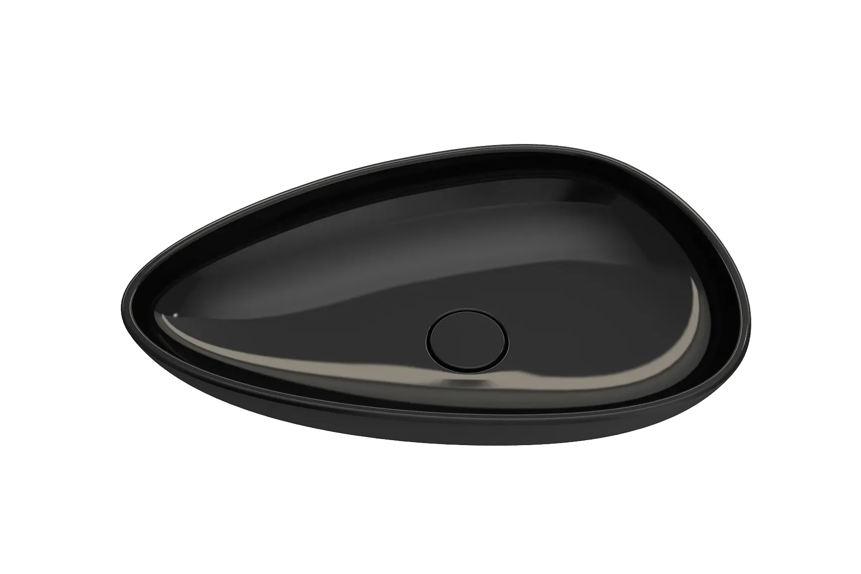 BOCCHI Etna 23" Palette Shaped Vessel Fireclay Bathroom Sink, Black, 1114-005-0125