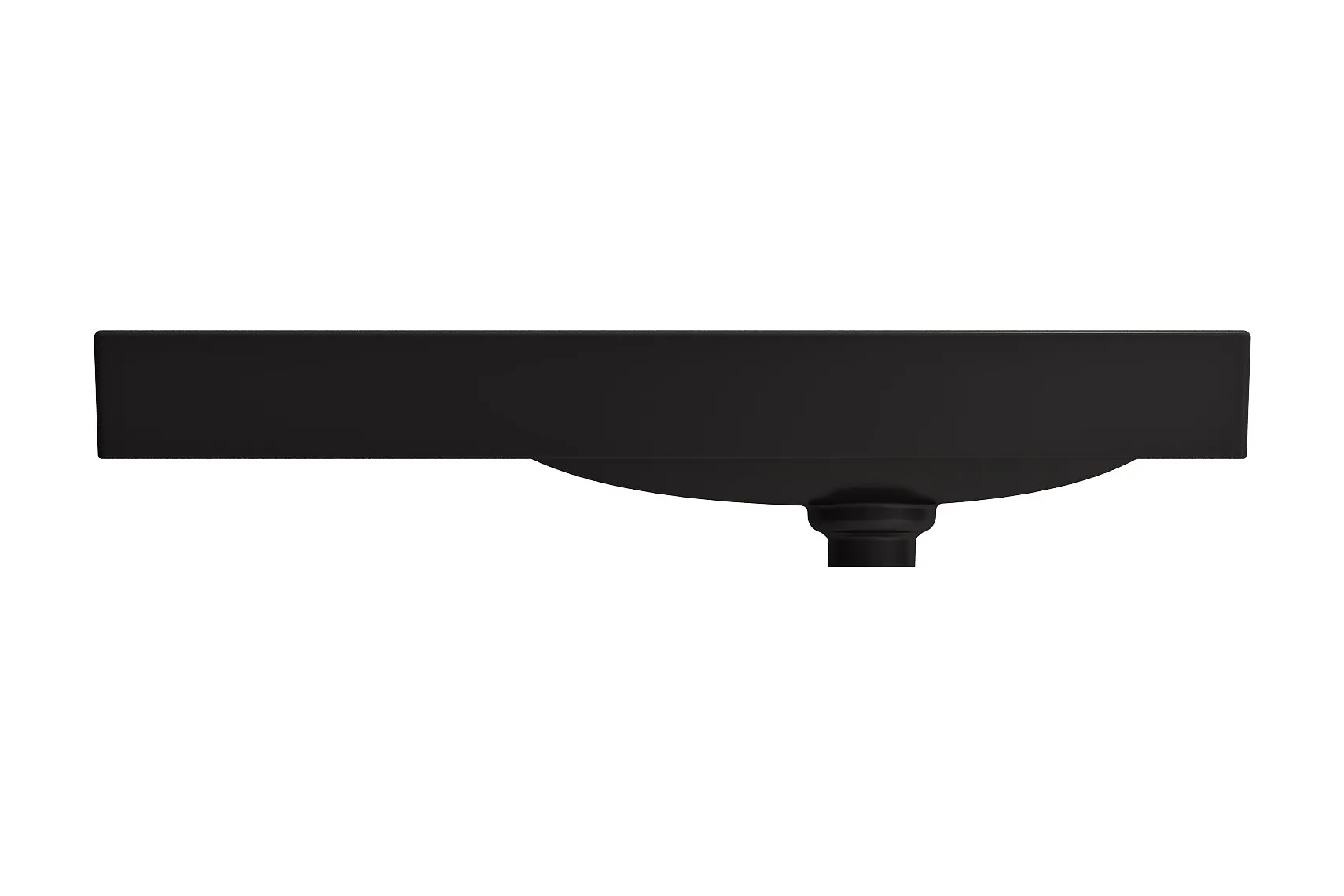 BOCCHI Etna 36" Palette Shaped Wallmount Fireclay Bathroom Sink, Matte Black, 1115-004-0125
