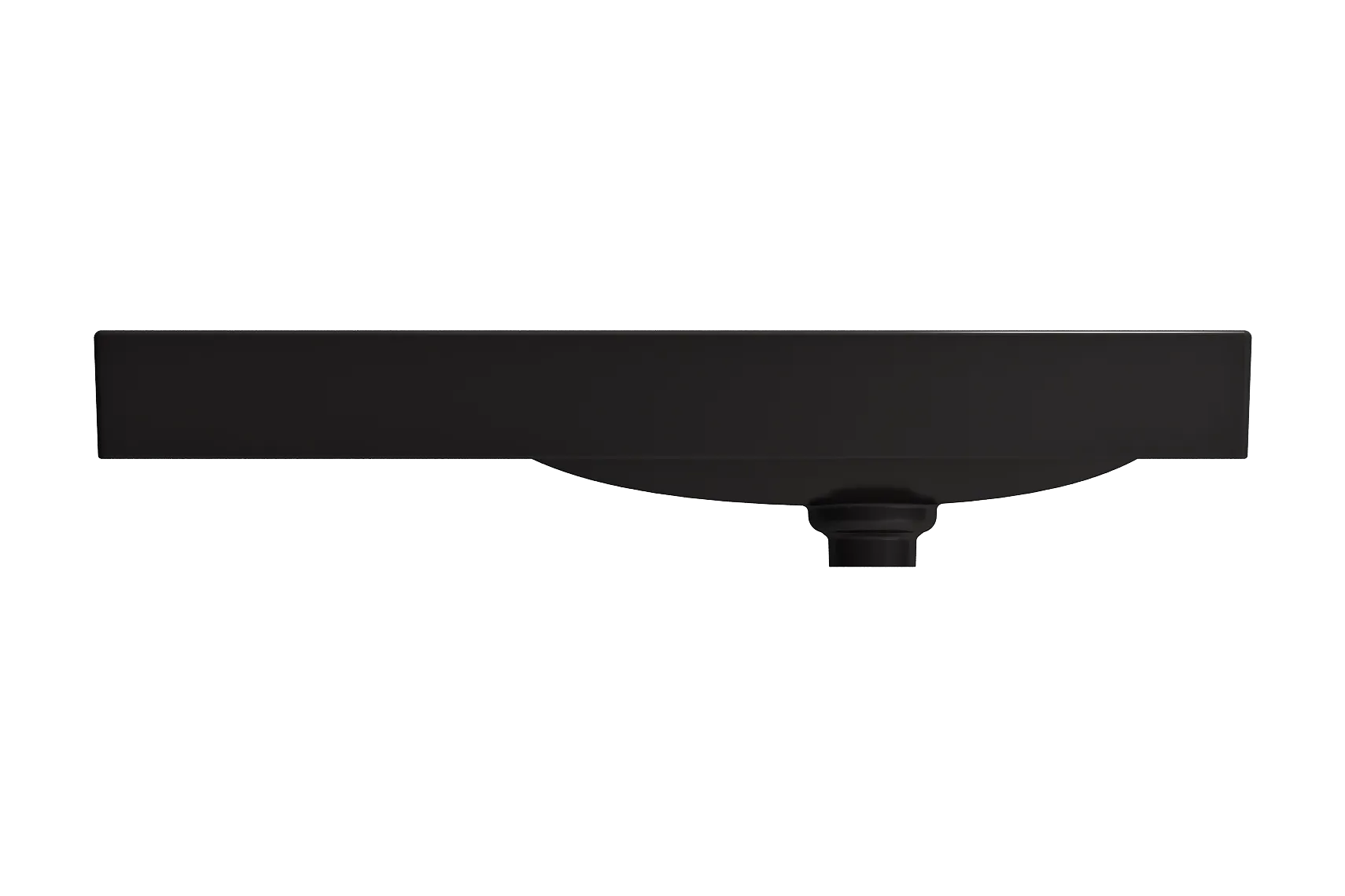 BOCCHI Etna 36" Palette Shaped Wallmount Fireclay Bathroom Sink, Matte Black, 1115-004-0125