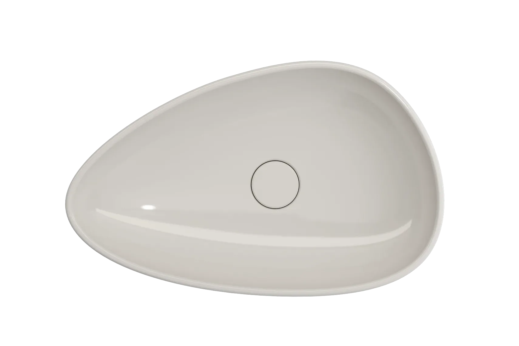 BOCCHI Etna 23" Palette Shaped Vessel Fireclay Bathroom Sink, Biscuit, 1114-014-0125