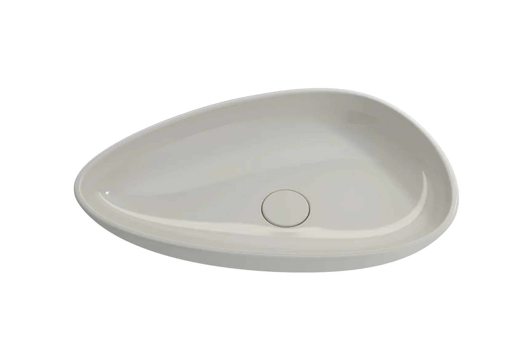 BOCCHI Etna 23" Palette Shaped Vessel Fireclay Bathroom Sink, Biscuit, 1114-014-0125