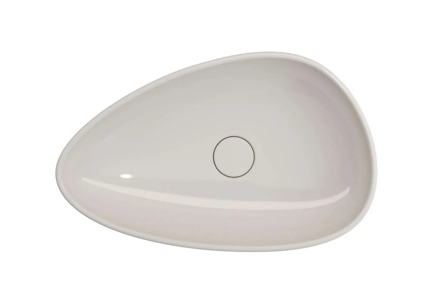 BOCCHI Etna 23" Palette Shaped Vessel Fireclay Bathroom Sink, Biscuit, 1114-014-0125