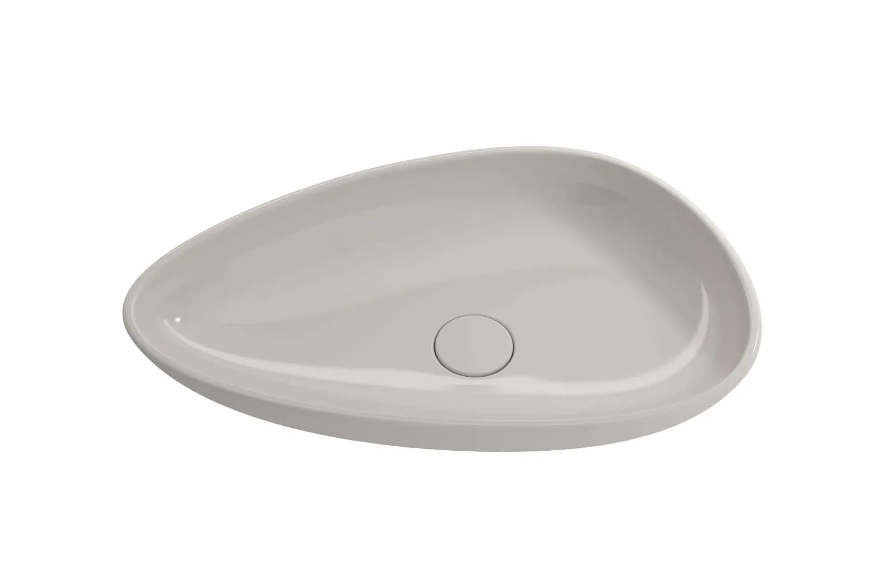 BOCCHI Etna 23" Palette Shaped Vessel Fireclay Bathroom Sink, Biscuit, 1114-014-0125