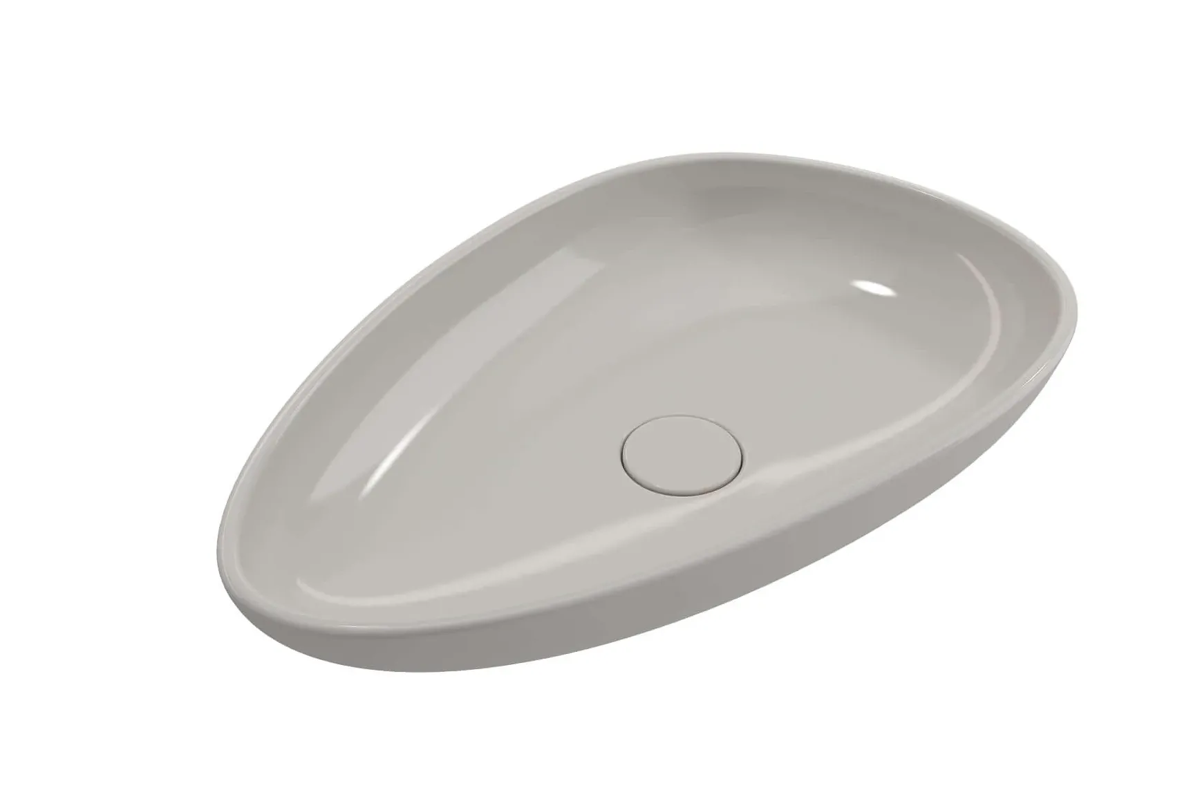 BOCCHI Etna 23" Palette Shaped Vessel Fireclay Bathroom Sink, Biscuit, 1114-014-0125