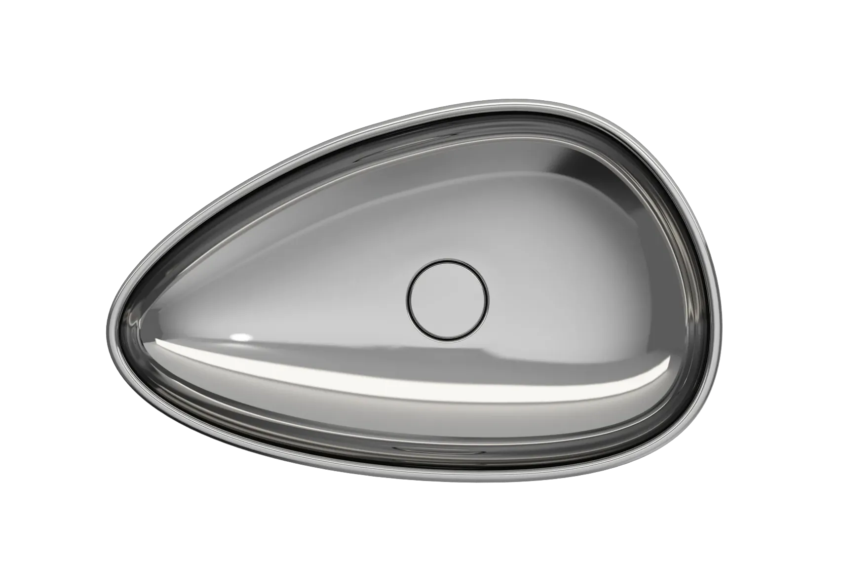BOCCHI Etna 23" Palette Shaped Vessel Fireclay Bathroom Sink, Platinum, 1114-401-0125