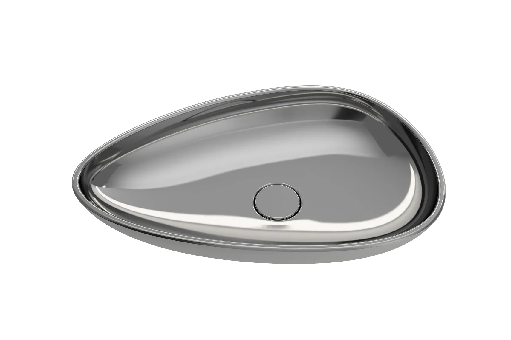 BOCCHI Etna 23" Palette Shaped Vessel Fireclay Bathroom Sink, Platinum, 1114-401-0125