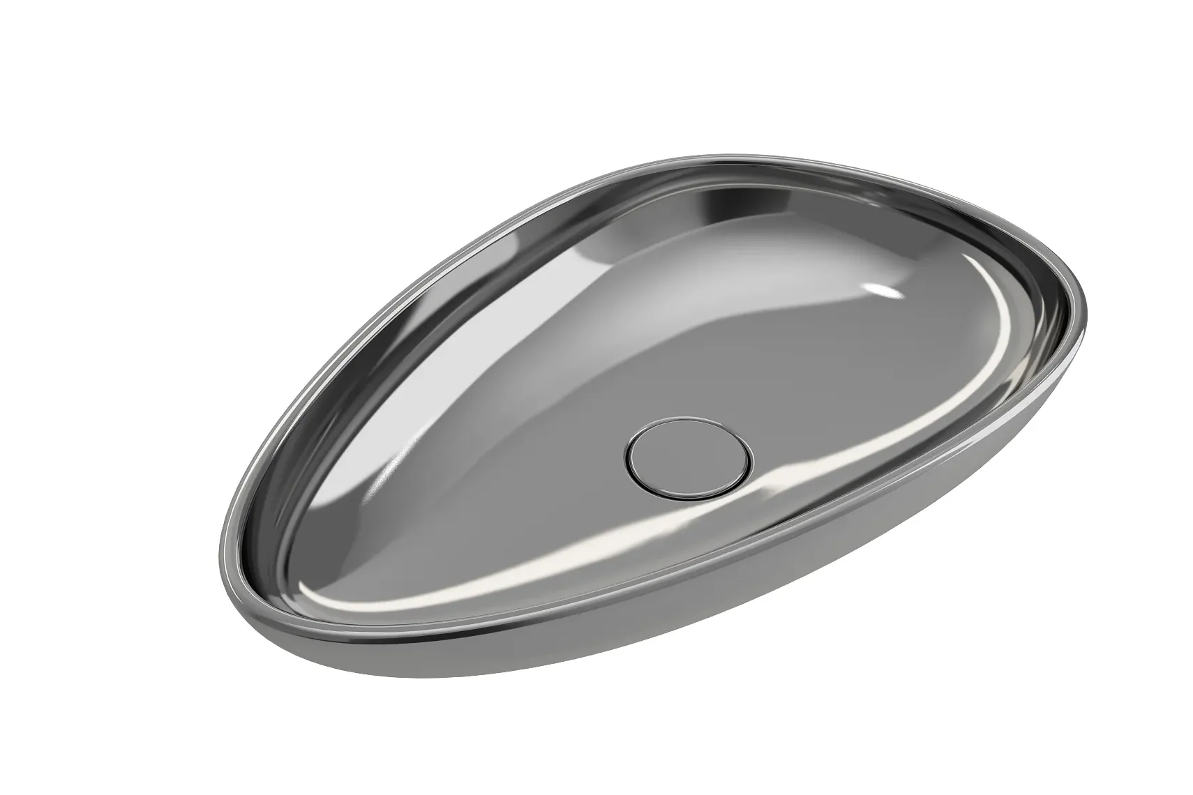 BOCCHI Etna 23" Palette Shaped Vessel Fireclay Bathroom Sink, Platinum, 1114-401-0125