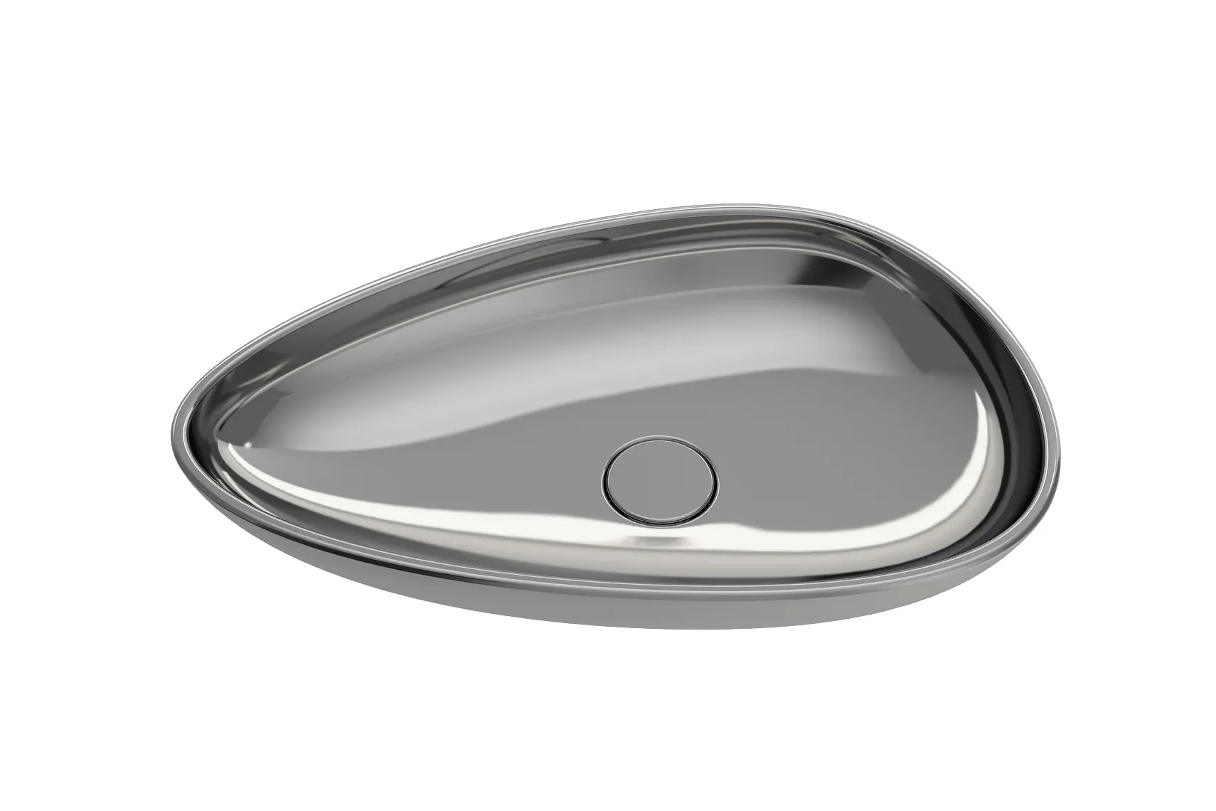 BOCCHI Etna 23" Palette Shaped Vessel Fireclay Bathroom Sink, Platinum, 1114-401-0125