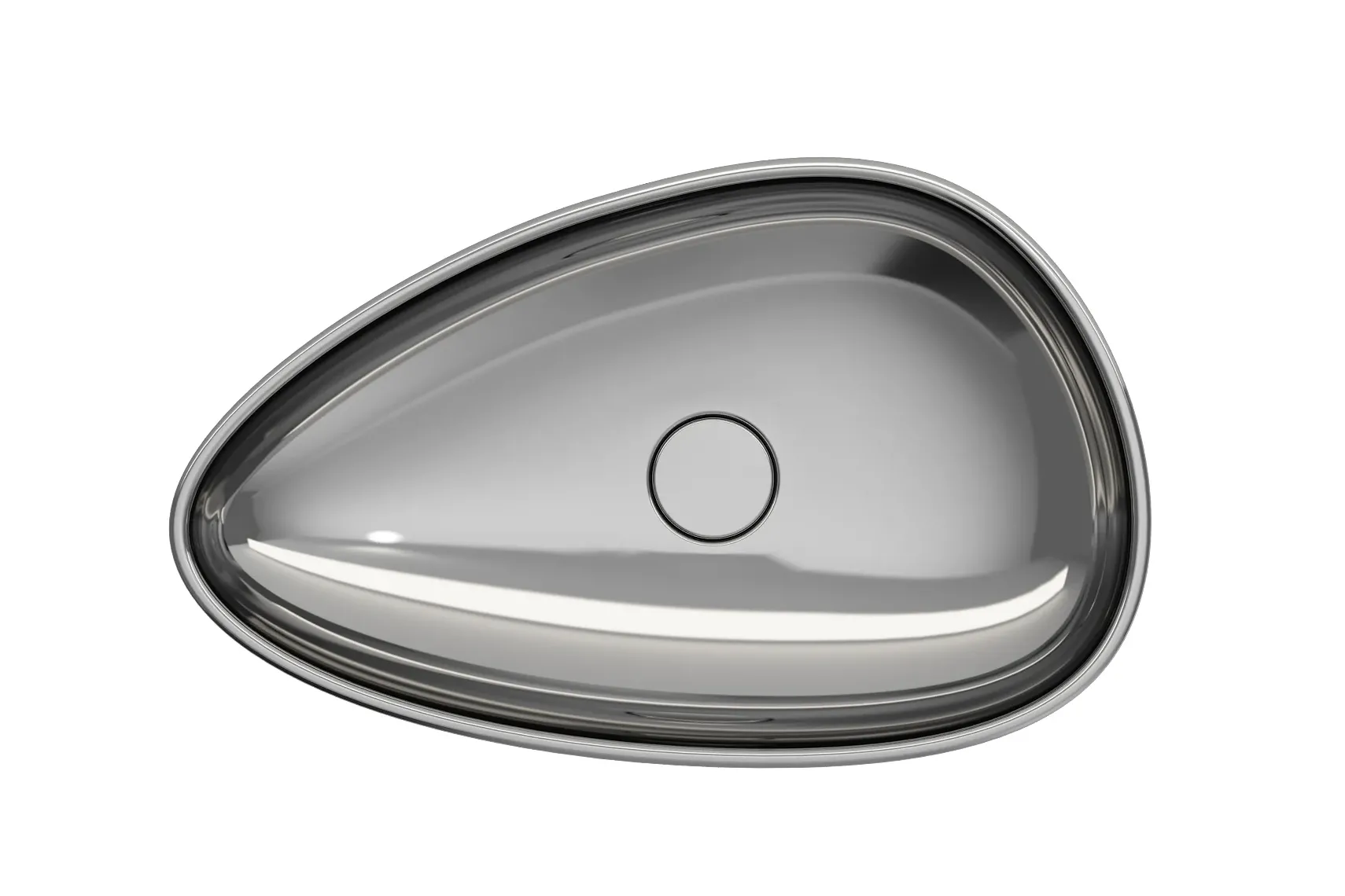 BOCCHI Etna 23" Palette Shaped Vessel Fireclay Bathroom Sink, Platinum, 1114-401-0125
