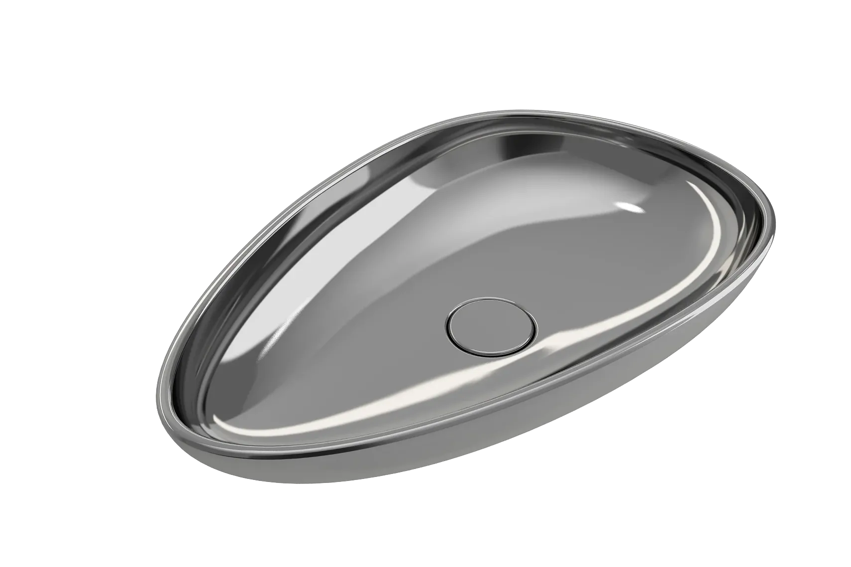 BOCCHI Etna 23" Palette Shaped Vessel Fireclay Bathroom Sink, Platinum, 1114-401-0125