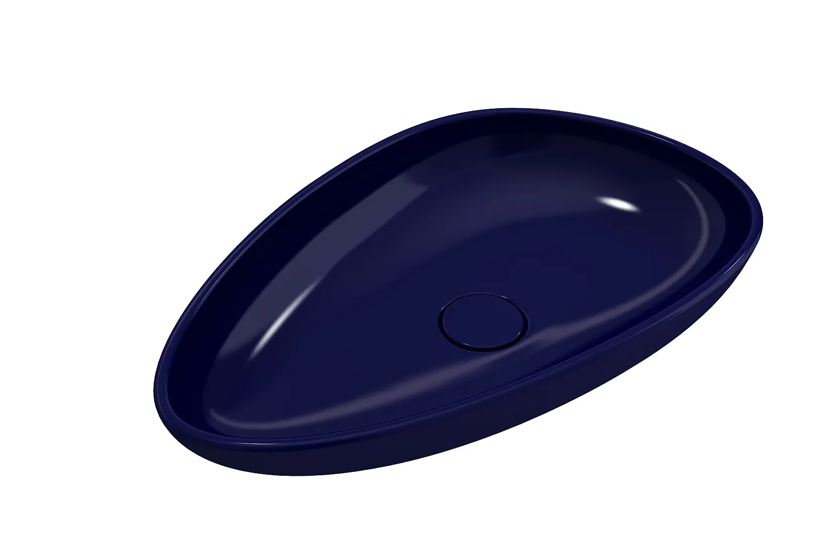 BOCCHI Etna 23" Palette Shaped Vessel Fireclay Bathroom Sink, Sapphire Blue, 1114-010-0125