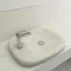 BOCCHI Fenice 22" Rectangle Vessel Fireclay Bathroom Sink, Biscuit, Single Faucet Hole, 1489-014-0126