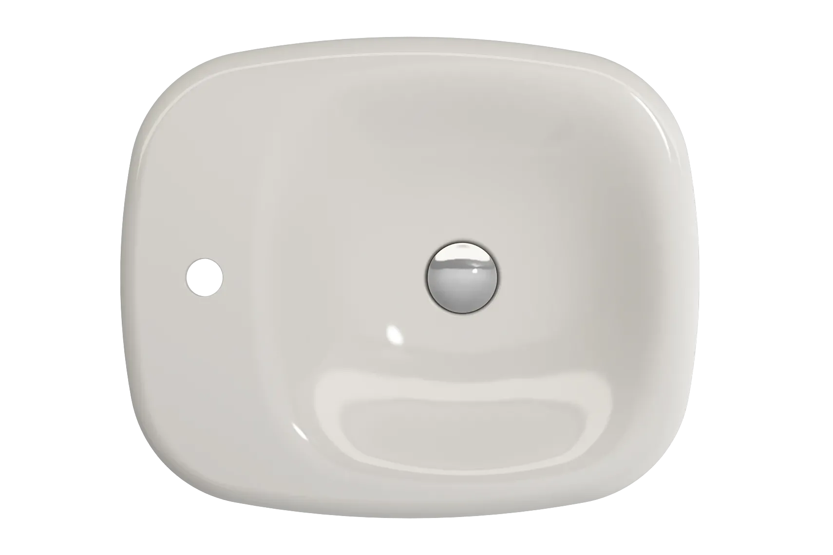 BOCCHI Fenice 22" Rectangle Vessel Fireclay Bathroom Sink, Biscuit, Single Faucet Hole, 1489-014-0126