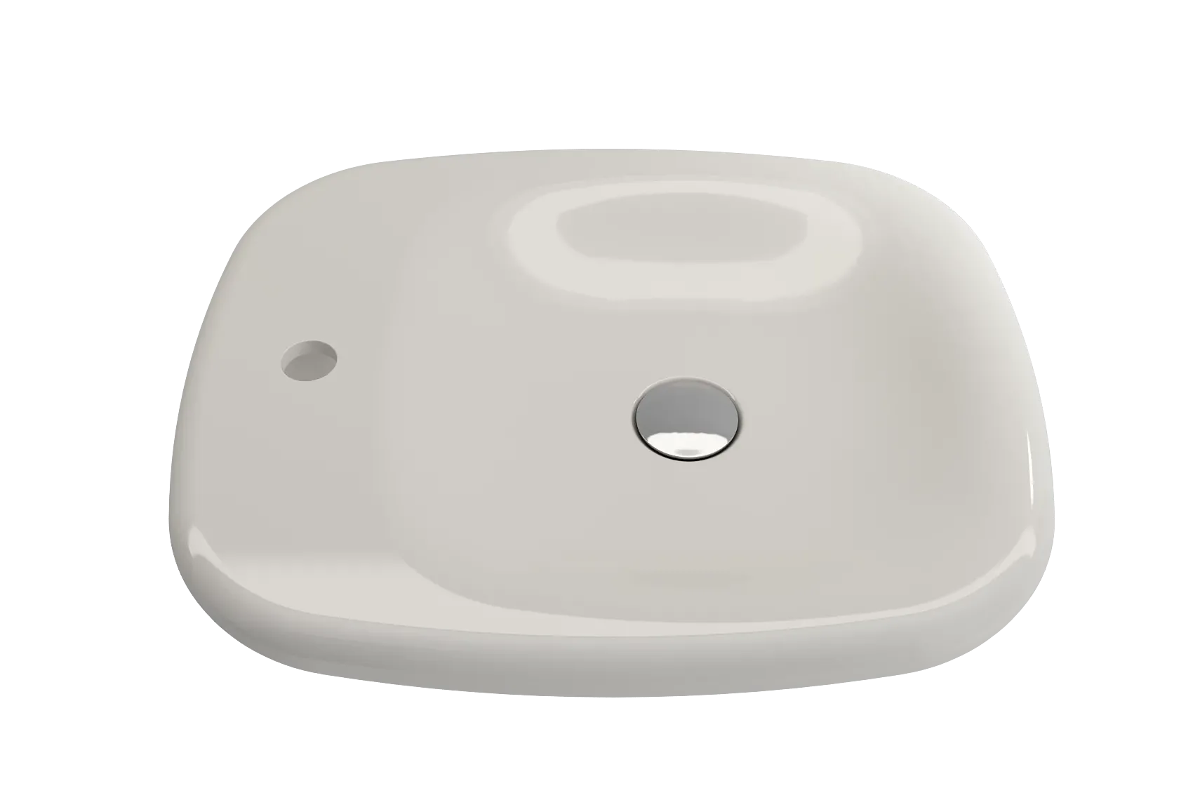 BOCCHI Fenice 22" Rectangle Vessel Fireclay Bathroom Sink, Biscuit, Single Faucet Hole, 1489-014-0126