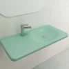 BOCCHI Fenice 36" Rectangle Wallmount Fireclay Bathroom Sink, Matte Mint Green, Single Faucet Hole, 1490-033-0126
